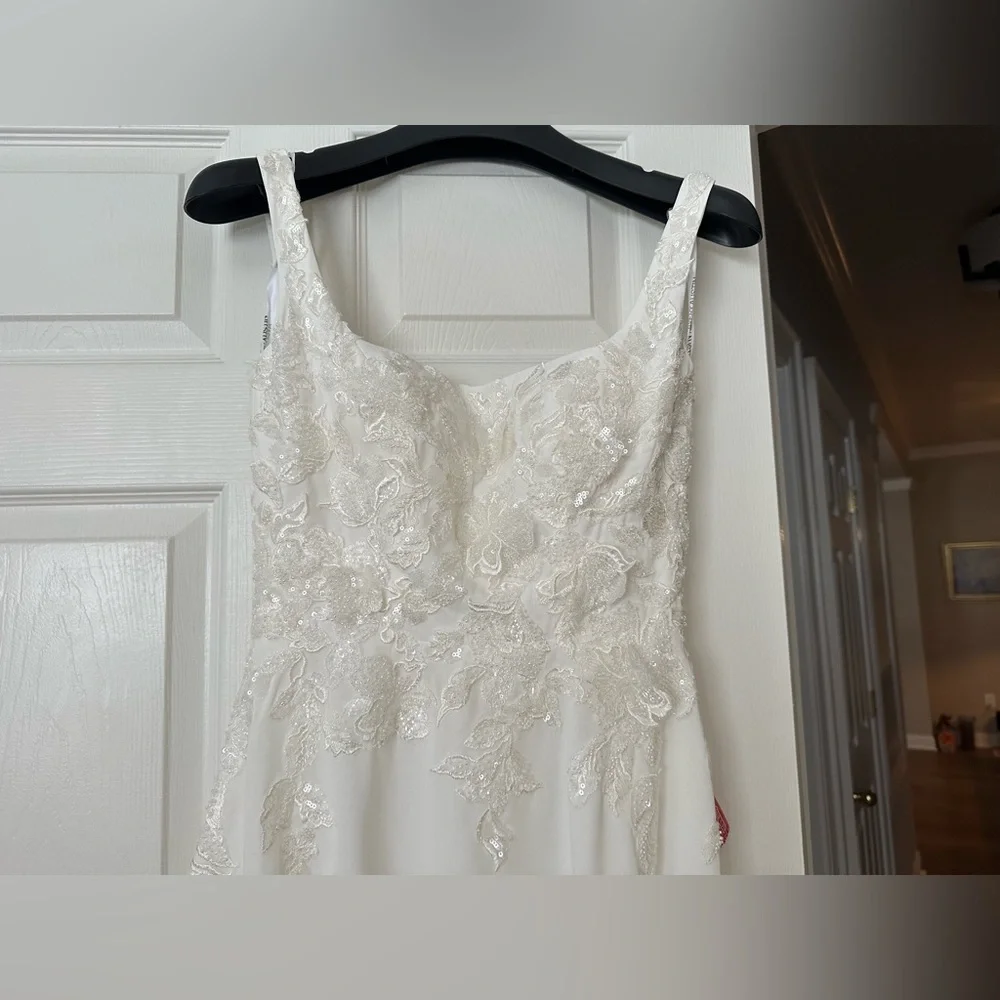 Scarlett White Chiffon A-Line Wedding Dress - Picture 7 of 13